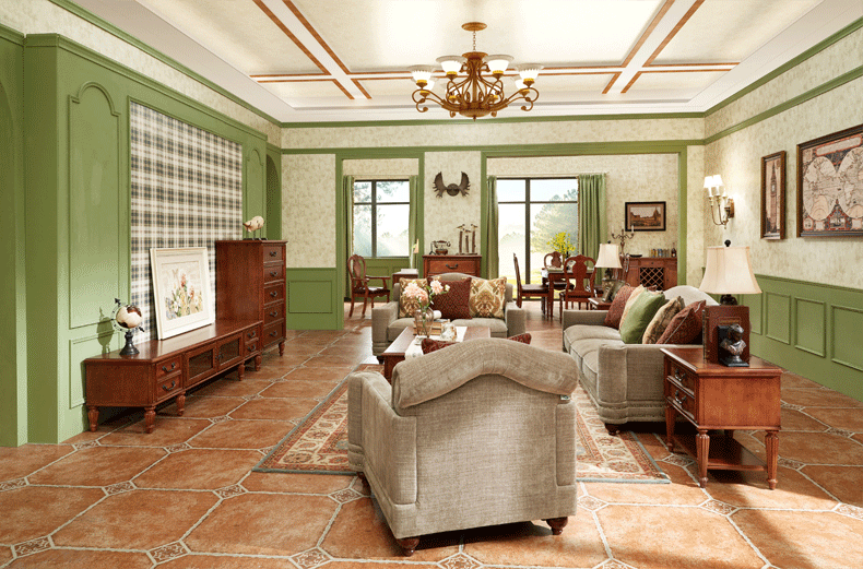 林氏木业美式乡村田园风格沙发客厅小户型可拆洗布艺沙发单人998